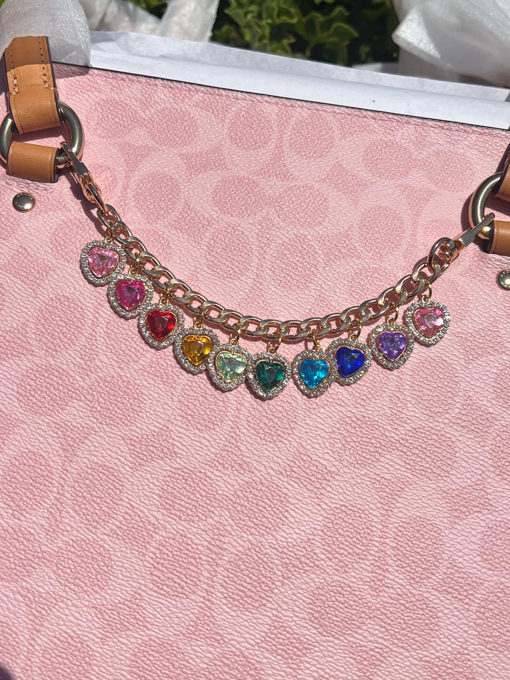 RAINBOW HEART PURSE CHAIN